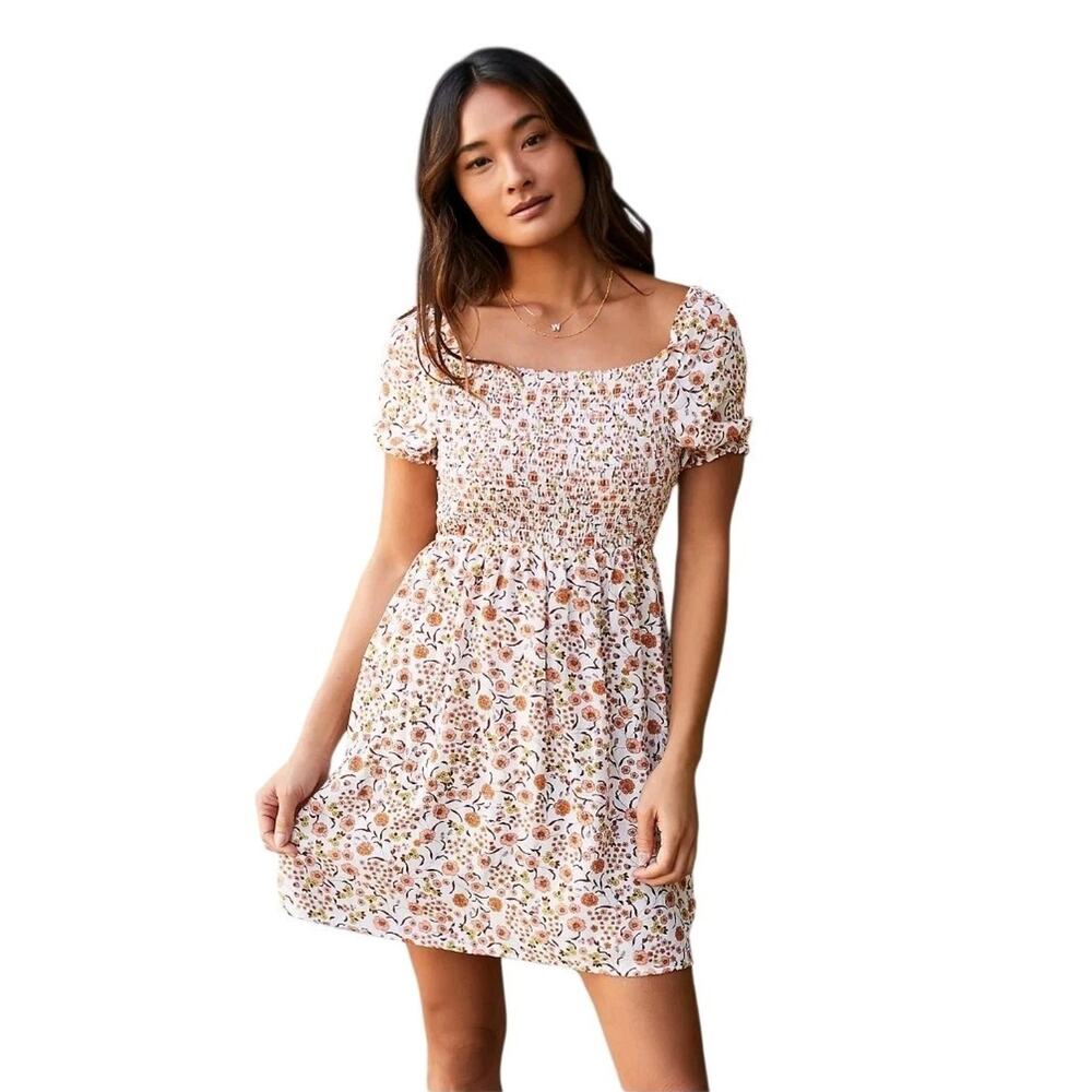 Maaji Anthropologie Wildflower Lucy Floral Dress Women’s L Coquette Cut Out Mini